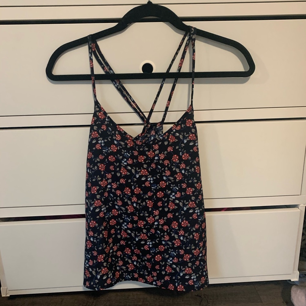 Flowy flowery silk top from Hollister XS